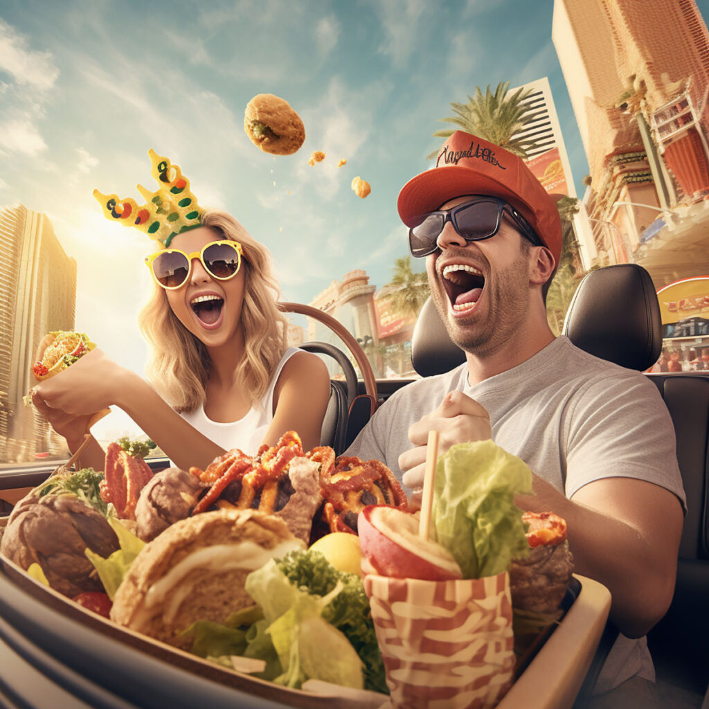 Couple enjoying fancy foods